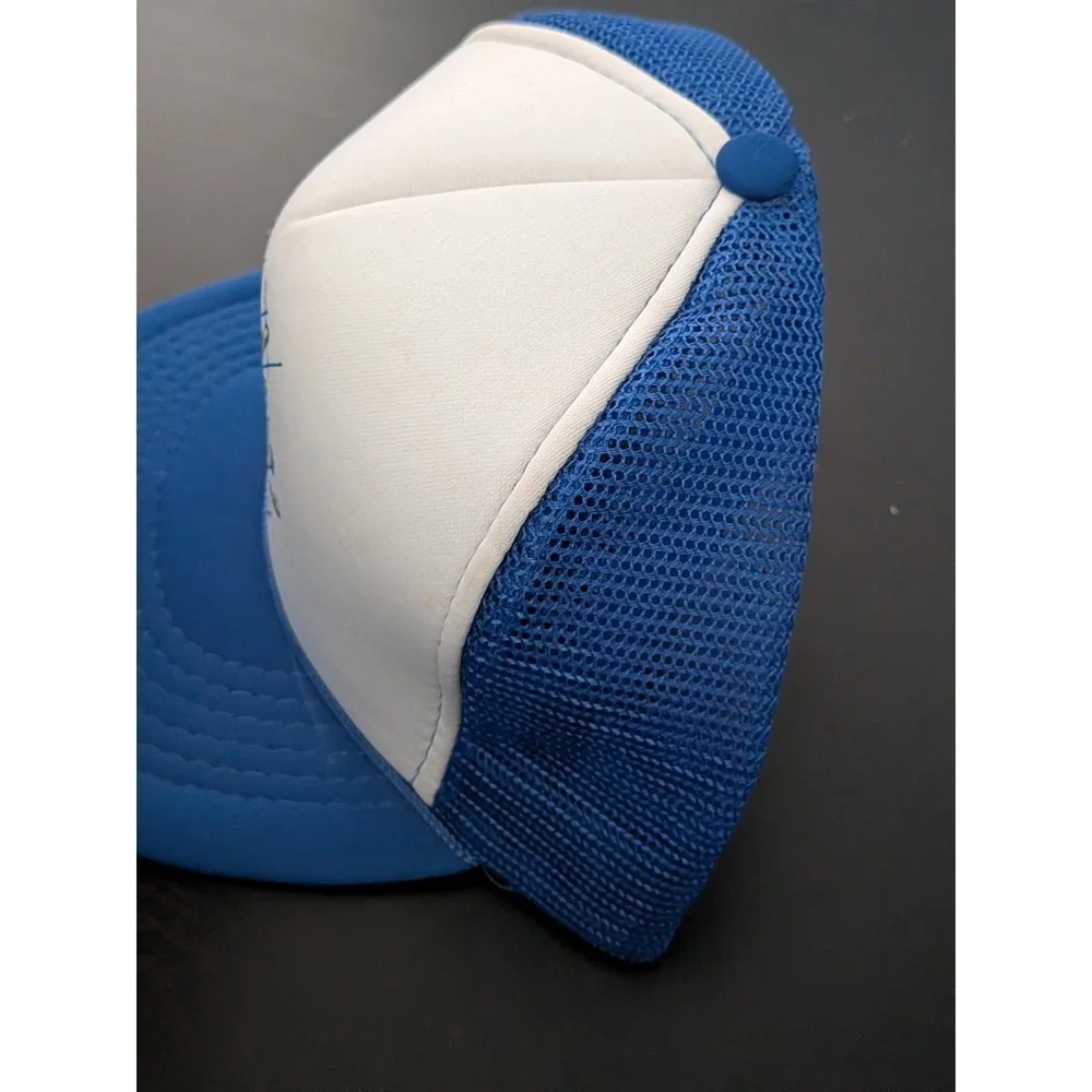 Vintage Dad Of The Year Snapback Trucker Hat Mesh Foam Blue White OSFM‎